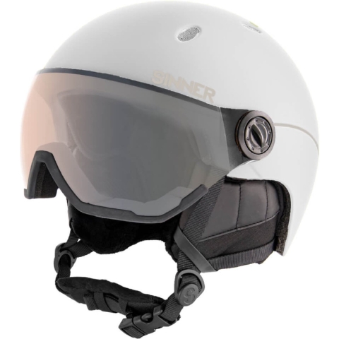 Sinner TITAN VISOR TRANS+ lens skihelm mat wit, 55-58 cm