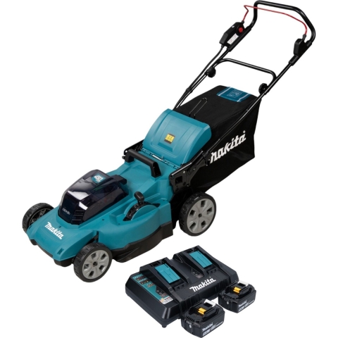 Makita DLM480PT2 | LXT 2x18 V accu Grasmaaier | 48 cm | 5,0 Ah accu (2 st) | duo snellader | in doos - DLM480PT2
