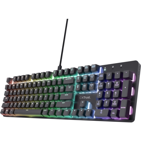 Trust Gxt871 Zora Rgb Qwerty Mechanisch Bedraad Gamingtoetsenbord Zwart