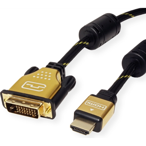 ROLINE GOLD Monitorkabel DVI (24+1) - HDMI, M/M, 10 m