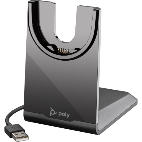 HP Poly Voyager 4320 UC Stereo On Ear headset Computer Bluetooth Stereo Zwart Noise Cancelling Volumeregeling, Incl. oplaad- en dockingstation