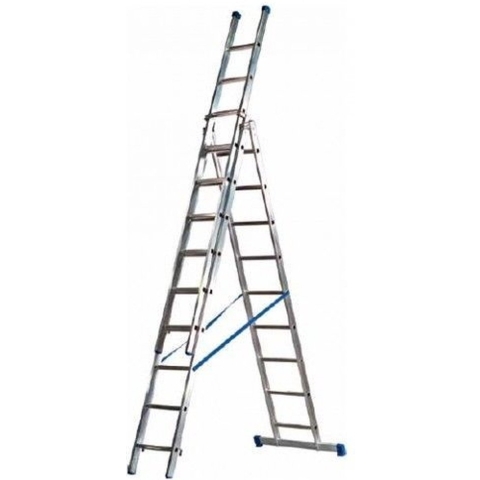 Little jumbo Opsteekladder SuperPRO recht | 3x14 treden | met stabilisatiebalk - 1250470314