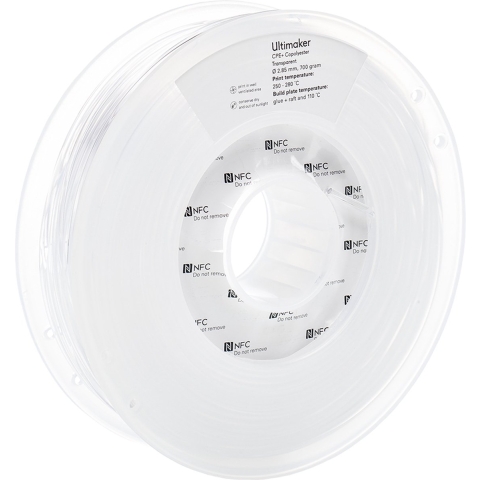 UltiMaker 1643 Ultimaker Filament CPE+ Chemisch bestendig 2.85 mm 700 g Transparant 1 stuk(s)