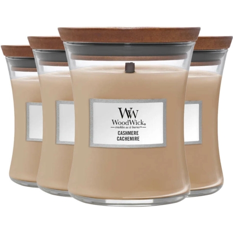 4x WoodWick Geurkaars Mini Cashmere 85 gr