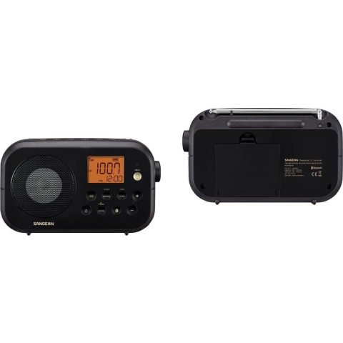Sangean PR-D12 BT Radio Middengolf, VHF (FM) Bluetooth Zwart