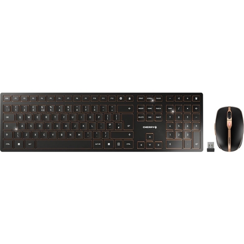 CHERRY JD-9100GB-2 Set met toetsenbord en muis Draadloos, Radiografisch QWERTY, UK-Engels Zwart