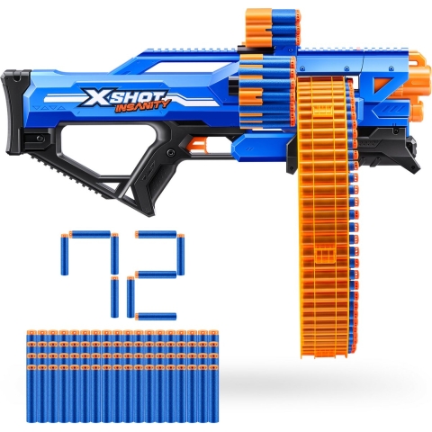 Zuru x-shot insanity mad mega barrel blaster 72 darts