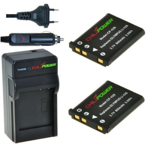 2 x EN-EL10 accu's voor Nikon - inclusief oplader en autolader - Origineel ChiliPower