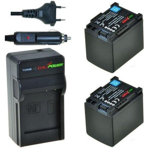 2 x BP-819 accu's voor Canon - inclusief oplader en autolader - Origineel ChiliPower