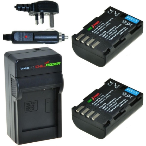 2 x DMW-BLF19 accu's voor Panasonic - Charger Kit + car-charger - UK version