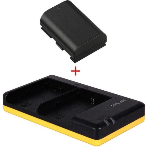 Camera accu LP-E6 + dubbellader voor 2 accu's