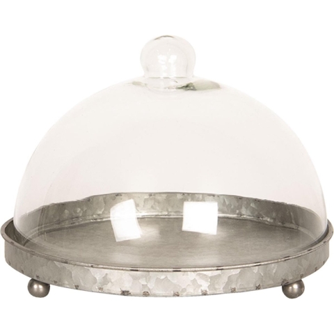 Clayre Eef Stolp 6GL2491 Grijs Transparent 21x15 cm