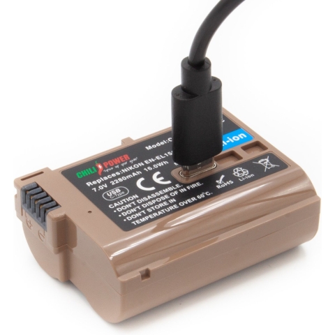 ChiliPower accu EN-EL15c USB-C versie voor Nikon - 2280mAh