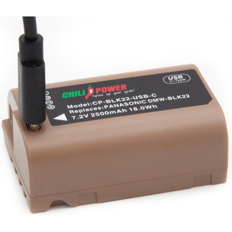 ChiliPower accu DMW-BLK22 USB-C versie voor Panasonic - 2500mAh