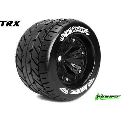 Louise MT-ROCKET Medium banden op zwarte velgen voor 1/8 MT - 1/2 offset