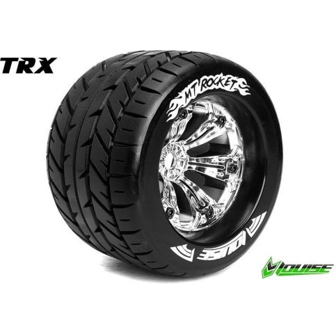 Louise MT-ROCKET Medium banden op chrome velgen voor 1/8 MT - 1/2 offset