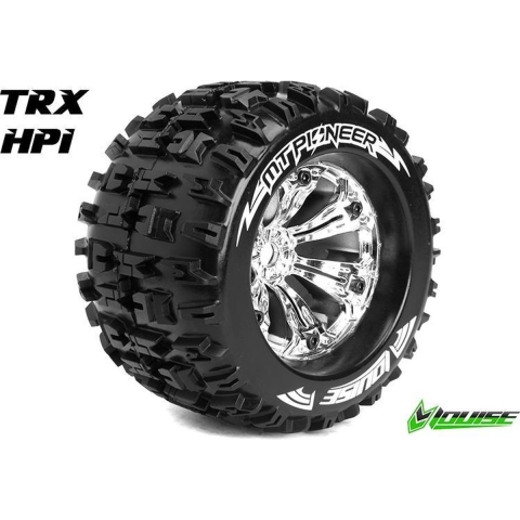 Louise MT-PIONEER Medium banden op chrome velgen voor 1/8 MT - 0 offset