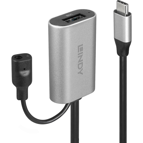 LINDY USB-kabel USB 3.2 Gen1 (USB 3.0 / USB 3.1 Gen1) USB-C stekker, USB-A bus 5.00 m Zwart, Grijs 43270