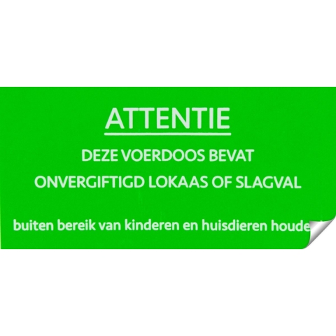 Sticker Onvergiftigd " Slagval