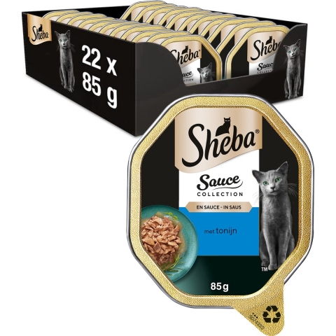 Sheba Sauce Lover met tonijn natvoer kat (kuipjes 85 g) Per 44 (44 x 85 g)