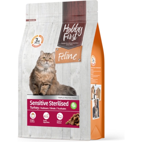 HobbyFirst Feline Sensitive Sterilised met kalkoen kattenvoer 2 x 4,5 kg