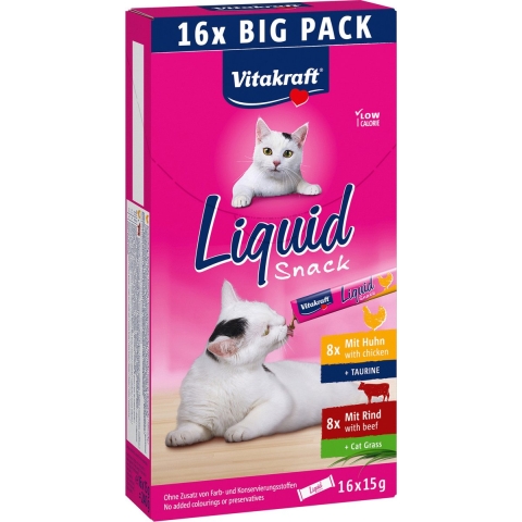 Vitakraft Liquid Snack kattensnack multipack (16 x 15 g) 5 verpakkingen