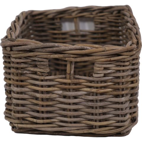 Rieten Fietsmand Grijs Maat Medium