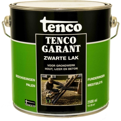 Zwart 2,5l garant verf/beits - Tenco