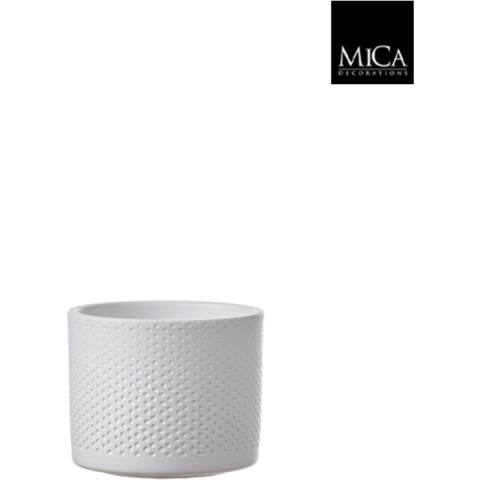 18 stuks! Era pot rond wit h10xd12 cm Mica Decorations (e) - Mica decorations-e