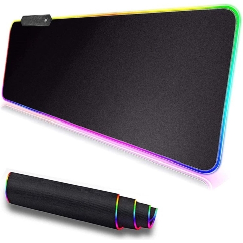 Gaming XXL Muismat RGB LED -  Muis en Toetsenbord Bureau Onderlegger