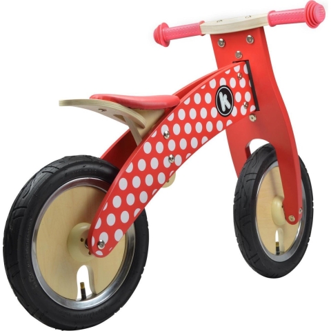 Loopfiets hout Kurve Red Dotty
