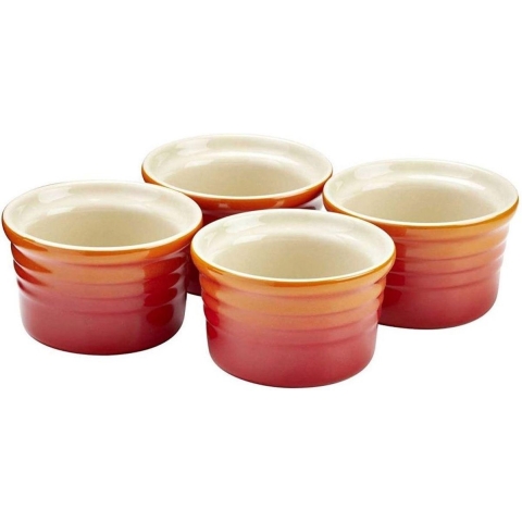 LE CREUSET - Aardewerk - Ramekins S/4 8cm Oranjerood
