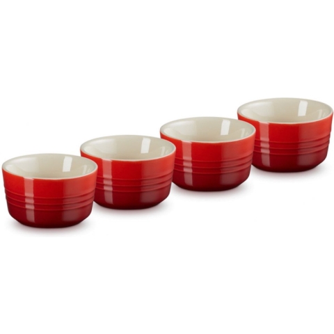 LE CREUSET - Aardewerk - Mini ramekins S/4 8cm Kersenrood