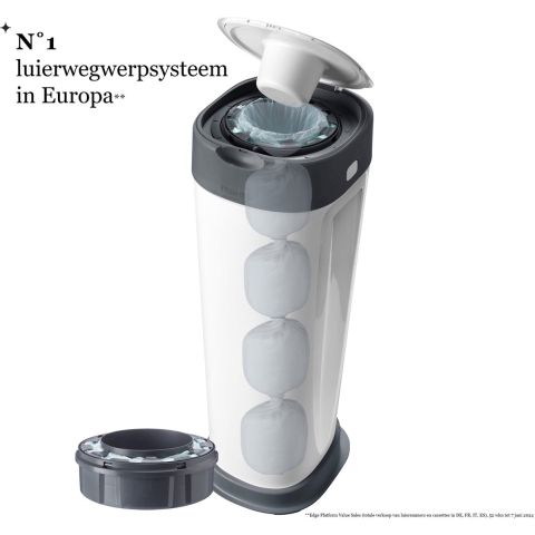 Luieremmer Tommee Tippee XL Twist&Click Wit/Grijs