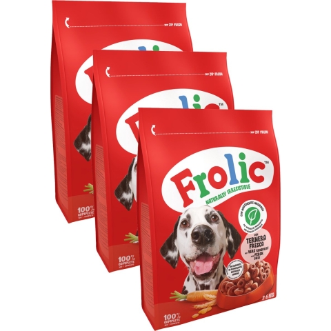 3x Frolic Hondenvoer Droog Rund 2,6 kg