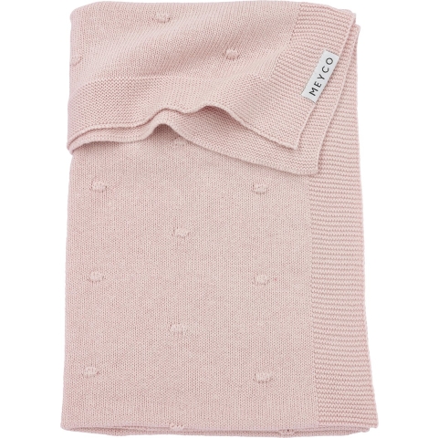 Deken Ledikant Meyco Mini Knots Soft Pink
