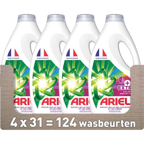 4x Ariel Vloeibaar Wasmiddel +Extra kleurbescherming 31 Wasbeurten 1395 ml