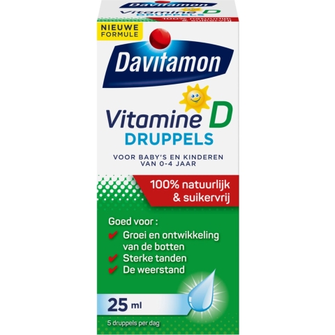 4x Davitamon Vitamine D Druppels 100% Natuurlijk 25 ml