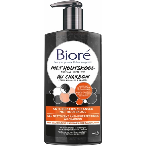 4x Bioré Houtskool Anti-Puistjes Cleanser 200 ml
