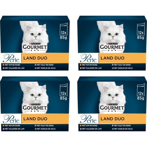 4x Gourmet Perle Mini Filets Multipack Land Duo in Saus 12 x 85 gr