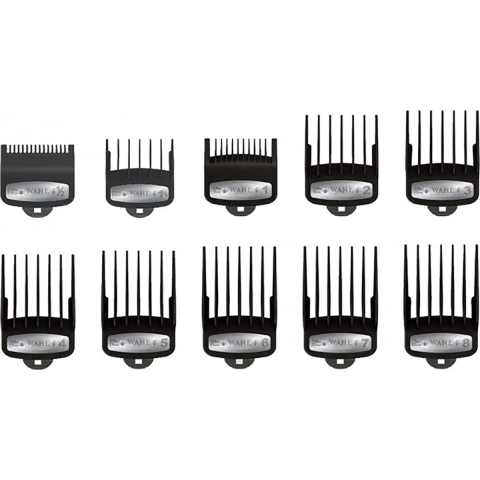 Wahl - Opzetkam - Type 1 - Set Plastic Premium - Nr. 0,5 t/m 8 (10 Stuks)