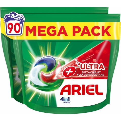 Ariel 4in1 Wasmiddel Pods Ultra Vlekverwijderaar 90 stuks