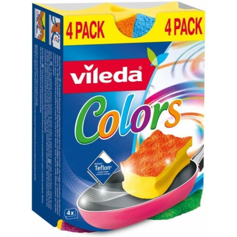 16x Vileda Schuursponzen Colors 4 stuks