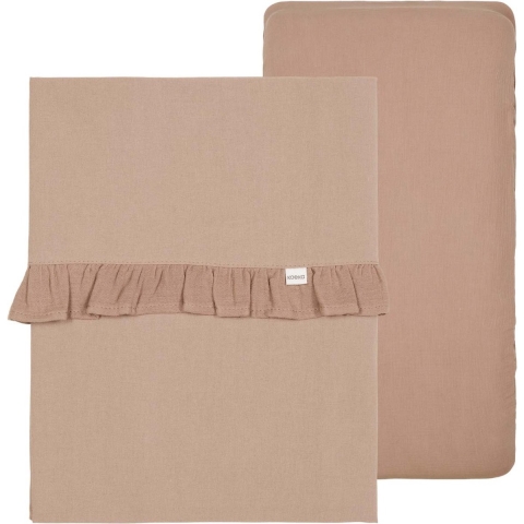 Laken Ledikant en Hoeslaken Koeka Set Ruffle Faro Caffe
