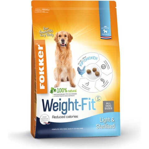 3x Fokker Hondenvoer Weight-Fit 2,5 kg