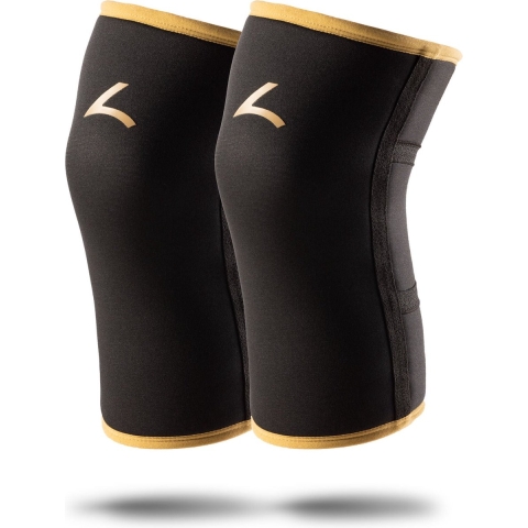 Reeva Powerlifting Knee Sleeves - Knie Bandages - 7 mm - Goud - S