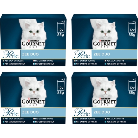 4x Gourmet Perle Mini Filets Multipack Zee Duo in Saus 12 x 85 gr