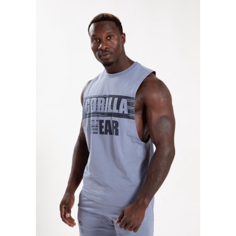 Gorilla Wear Lopez Drop Armhole Tank Top - Stonewash Blauw - 4XL