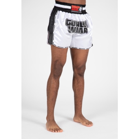 Gorilla Wear Piru Muay Thai Shorts - Wit/Zwart - XS