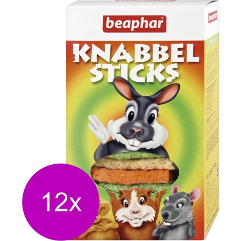12x Beaphar Knabbelsticks Konijnensnacks (Knaagdier) 150 gr